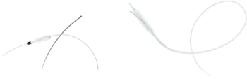 Image: The Viance Crossing Catheter (left) and the Enteer Re-entry System (right) (Photo courtesy of Covidien).